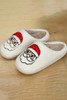 White Christmas Santa Clause Graphic Plush Slippers