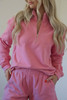 Bonbon Quarter Zip Long Sleeve Top and Shorts Outfit