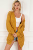 Orange Chunky Cable Slouchy Lantern Sleeve Wrap Cardigan