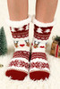 Fiery Red Cartoon Santa Claus Christmas Fleece Socks