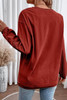 Racing Red Ribbed Corded Oversized Sweatshirt Racing Red Ribbed Corded Oversized Sweatshirt