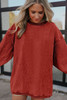 Racing Red Ribbed Corded Oversized Sweatshirt