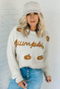 White Pumpkin Yarn Stitch Ribbed Knit Sweater