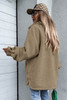 Camel Sherpa Turn-Down Collar Flap Pocket Jacket