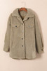 Camel Sherpa Turn-Down Collar Flap Pocket Jacket