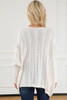 Beige Ribbed Hollow Knit Dolman Sleeve Sweater