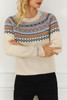 Multicolor Vintage Geometric Detail Round Neck Sweater