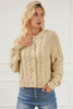 Apricot Cable Knit Buttoned Cardigan