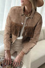 Brown Rhinestone Fringed Cowgirl Fashion Denim Jacket