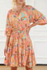 Multicolour Paisley Print Frilled Mini Dress