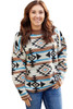 Multicolour Aztec Knit Drop Shoulder Plus Size Sweater