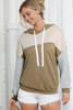 Brown Colorblock Patchwork Pullover Hoodie Brown Colorblock Patchwork Pullover Hoodie