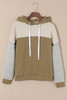 Brown Colorblock Patchwork Pullover Hoodie Brown Colorblock Patchwork Pullover Hoodie
