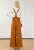 Brown Knotted Straps Patch Pocket Wide Leg Jumpsuit