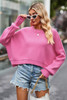 Ribbed Trim Drop Shoulder Baggy Sweater