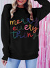 Black Merry Every Thing Glitter Slogan Sweatshirt