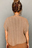 Light French Beige Crew Neck Cable Knit Short Sleeve Sweater Light French Beige Crew Neck Cable Knit Short Sleeve Sweater