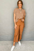 Light French Beige Crew Neck Cable Knit Short Sleeve Sweater Light French Beige Crew Neck Cable Knit Short Sleeve Sweater