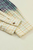 Blackish Green Contrast Plaid Patchwork Chest Pocket Button up Shacket