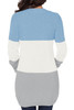 Blue Front Pocket and Buttons Closure Cardigan