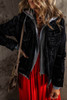 Black Fake Two-Piece Hooded Zip-Up Denim Jacket Black Fake Two-Piece Hooded Zip-Up Denim Jacket