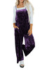 Tillandsia Purple Vintage Thin Straps Side Pockets Velvet Overall