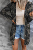 Black Wild Tiger Print Button Front Cardigan