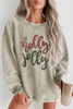 Green Sequined holly jolly Graphic Corded Sweatshirt