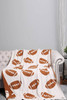 Chestnut Rugby Pattern Color Block Fleece Blanket 127*152cm