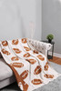 Chestnut Rugby Pattern Color Block Fleece Blanket 127*152cm