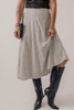 Beige Printed Abstract Print A-line High Waist Midi Skirt