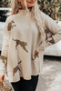Parchment Lively Cheetah Print High Neck Split Hem Sweater
