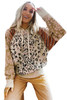 Leopard Wild Animal Patchwork Drawstring Hooded Sweater