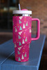 Rose Red Cartoon Christmas Tree Printed Thermos Cup