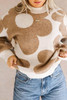 Khaki Big Flower Pattern Drop Shoulder Sweater