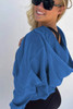 Bluing Plus Size Mineral Wash Zip up Hoodie