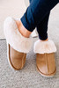 Camel Plush Suede Winter Home Slippers