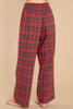Fiery Red Tartan Plaid Print Long Sleeve Shirt and Pants Pajama Set Fiery Red Tartan Plaid Print Long Sleeve Shirt and Pants Pajama Set