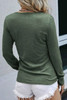 Mist Green Long Sleeve Snap Button Henley Top