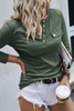 Mist Green Long Sleeve Snap Button Henley Top