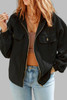 Black Plus Size Bishop Sleeve Zip Up Hooded Jacket Black Plus Size Bishop Sleeve Zip Up Hooded Jacket