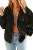 Black Plus Size Bishop Sleeve Zip Up Hooded Jacket Black Plus Size Bishop Sleeve Zip Up Hooded Jacket