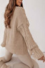 Parchment Tasseled Braided Knit Sweater