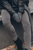Dark Grey Vintage Wash Ribbed Leggings