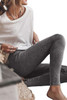 Dark Grey Vintage Wash Ribbed Leggings
