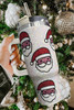 White Christmas Santa Claus Diamond Thermos Cup with Straw