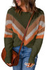 Multicolor Chevron Striped Drop Shoulder Sweater Multicolor Chevron Striped Drop Shoulder Sweater