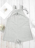 Light Grey Knotted Straps Patch Pockets Terry Knit Romper