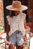 White Ruffled Lace Flowy Tank Top White Ruffled Lace Flowy Tank Top