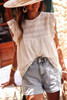 White Ruffled Lace Flowy Tank Top White Ruffled Lace Flowy Tank Top